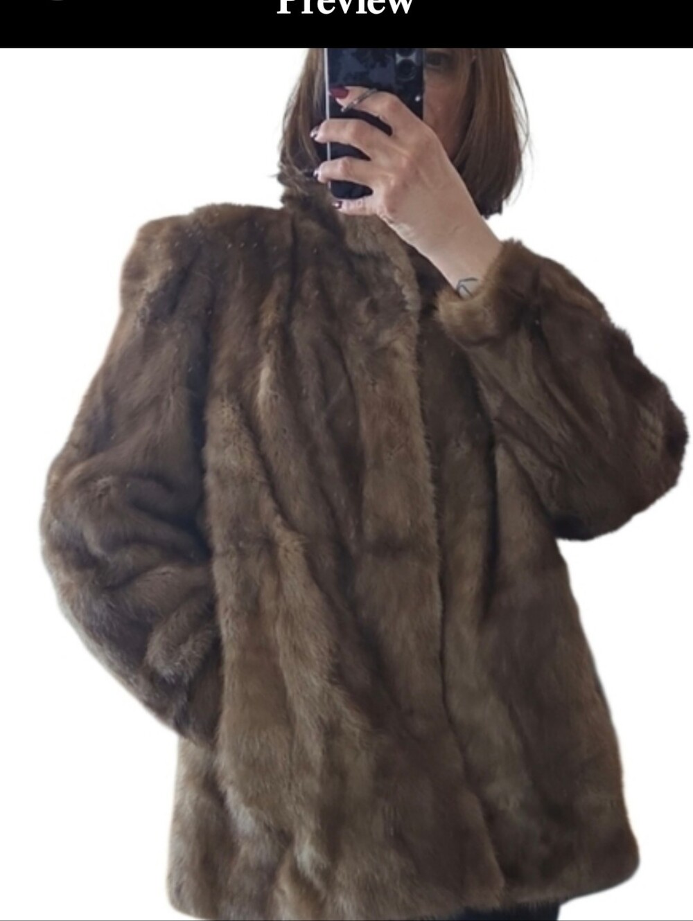 Chic Vintage Chocolate Brown Mink Fur Jacket